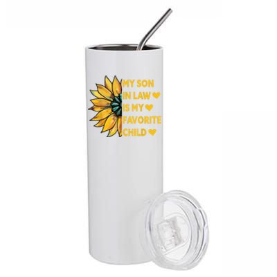 My Son In Law Is My Favorite Child Family Sunflower Design Stainless Steel Tumbler