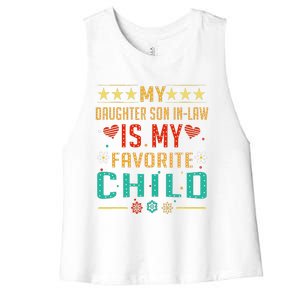 My Son In Law Is My Favorite Child Funny Replaced Daughter Women's Racerback Cropped Tank