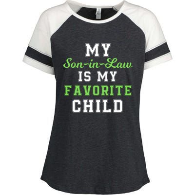 My SonInLaw Is My Favorite Child, Funny Family Humor Enza Ladies Jersey Colorblock Tee