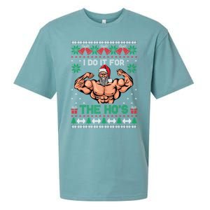 Muscle Santa I Do It For The Hos Ugly Christmas Meaningful Gift Sueded Cloud Jersey T-Shirt