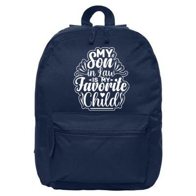 My Son In Law Is My Favorite Child Funny Family Humor Retro 16 in Basic Backpack