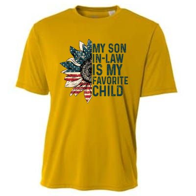 My Soninlaw Is My Favorite Retro Sunflowers Usa Flag Gift Cooling Performance Crew T-Shirt