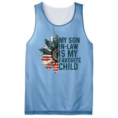 My Soninlaw Is My Favorite Retro Sunflowers Usa Flag Gift Mesh Reversible Basketball Jersey Tank