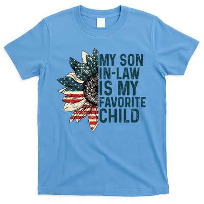 My Soninlaw Is My Favorite Retro Sunflowers Usa Flag Gift T-Shirt