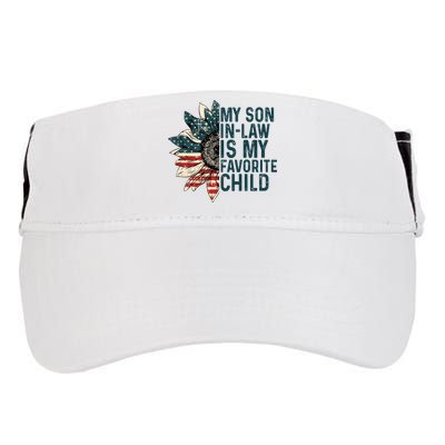 My Soninlaw Is My Favorite Retro Sunflowers Usa Flag Gift Adult Drive Performance Visor