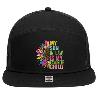 My Son In Law Is My Favorite Child Sunflower 7 Panel Mesh Trucker Snapback Hat