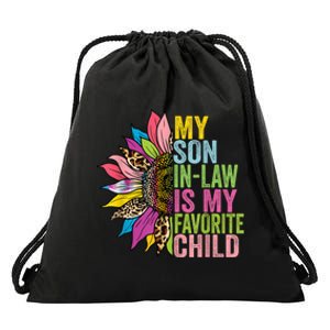 My Son In Law Is My Favorite Child Sunflower Drawstring Bag