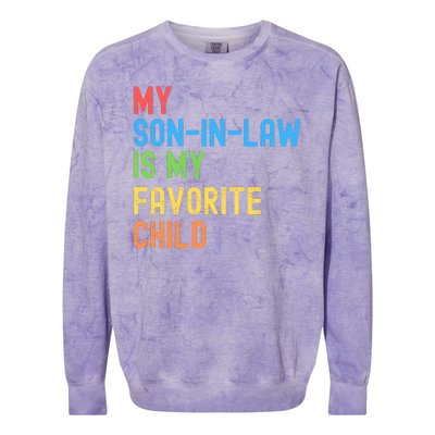 My SonInLaw Is My Favorite Child, Funny Family Humor Retro Colorblast Crewneck Sweatshirt