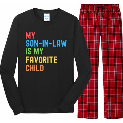 My SonInLaw Is My Favorite Child, Funny Family Humor Retro Long Sleeve Pajama Set