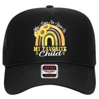 My Son In Law Is My Favorite Child Funny Rainbow Sunflower High Crown Mesh Back Trucker Hat