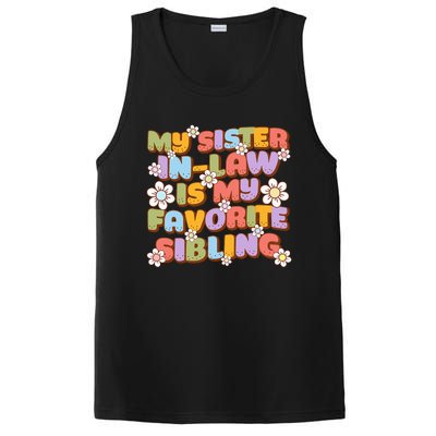 My SisterInLaw Is My Favorite Sibling Groovy Retro Sister PosiCharge Competitor Tank