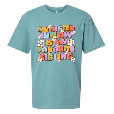 My SisterInLaw Is My Favorite Sibling Groovy Retro Sister Sueded Cloud Jersey T-Shirt