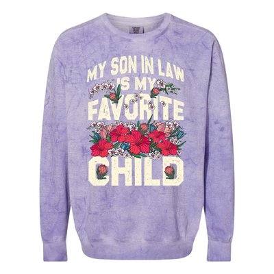 My Son In Law Is My Favorite Child Funny Family Humor Retro Colorblast Crewneck Sweatshirt