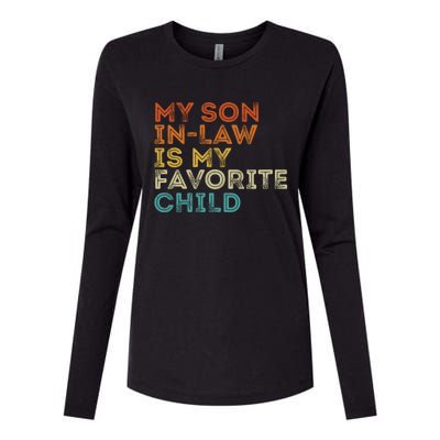 My Son In Law Is My Favorite Child Funny Retro Vintage Womens Cotton Relaxed Long Sleeve T-Shirt