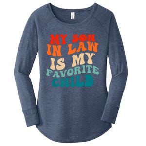 My Son In Law Is My Favorite Child Funny Family Humor Groovy Women's Perfect Tri Tunic Long Sleeve Shirt