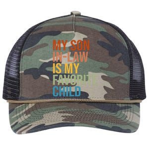 My Son In Law Is My Favorite Child Funny Gift Retro Rope Trucker Hat Cap