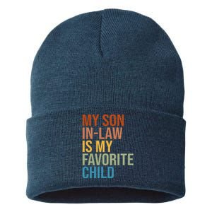 My Son In Law Is My Favorite Child Funny Gift Sustainable Knit Beanie