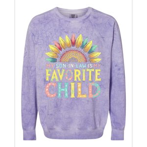 My Son In Law Is My Favorite Child Funny Sunflower Colorblast Crewneck Sweatshirt