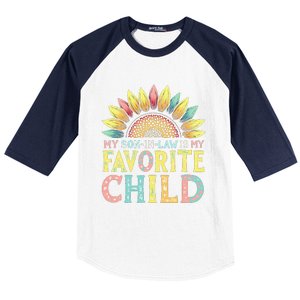 My Son In Law Is My Favorite Child Funny Sunflower Baseball Sleeve Shirt