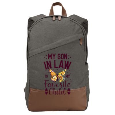 My SoninLaw Is My Favorite Child: Funny Family Merch Cotton Canvas Backpack