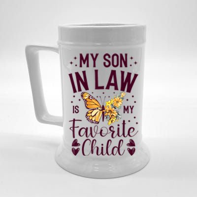 My SoninLaw Is My Favorite Child: Funny Family Merch Beer Stein