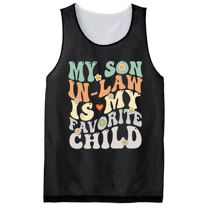 My Son In Law Is My Favorite Child Funny Retro Vintage Mesh Reversible Basketball Jersey Tank