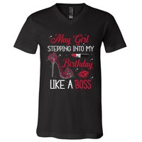 May Stepping Into My Birthday Like A Boss Shoes Gifts V-Neck T-Shirt