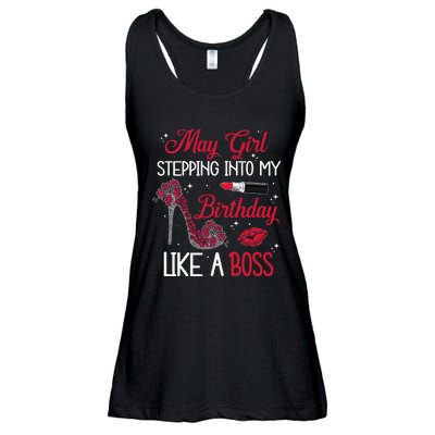 May Stepping Into My Birthday Like A Boss Shoes Gifts Ladies Essential Flowy Tank