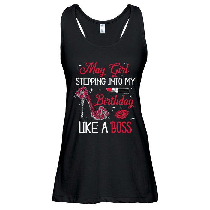 May Stepping Into My Birthday Like A Boss Shoes Gifts Ladies Essential Flowy Tank