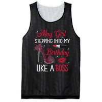 May Stepping Into My Birthday Like A Boss Shoes Gifts Mesh Reversible Basketball Jersey Tank