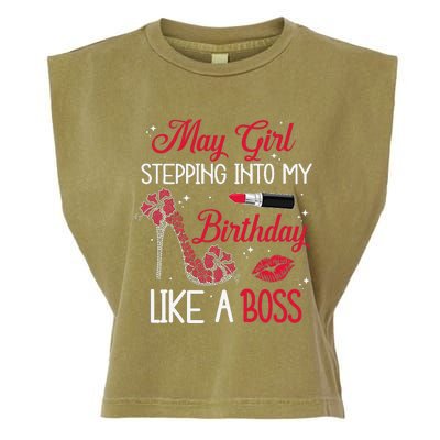 May Stepping Into My Birthday Like A Boss Shoes Gifts Garment-Dyed Women's Muscle Tee