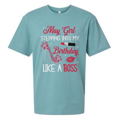 May Stepping Into My Birthday Like A Boss Shoes Gifts Sueded Cloud Jersey T-Shirt