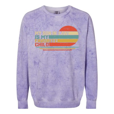 My Son In Law Is My Favorite Child Funny Retro Vintage Colorblast Crewneck Sweatshirt