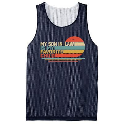 My Son In Law Is My Favorite Child Funny Retro Vintage Mesh Reversible Basketball Jersey Tank