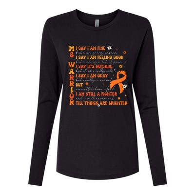 Multiple Sclerosis I Say IM Fine Womens Cotton Relaxed Long Sleeve T-Shirt