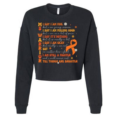 Multiple Sclerosis I Say IM Fine Cropped Pullover Crew