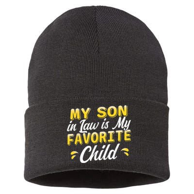 My Son In Law Is My Favorite Child, Humor Funny Family Sustainable Knit Beanie