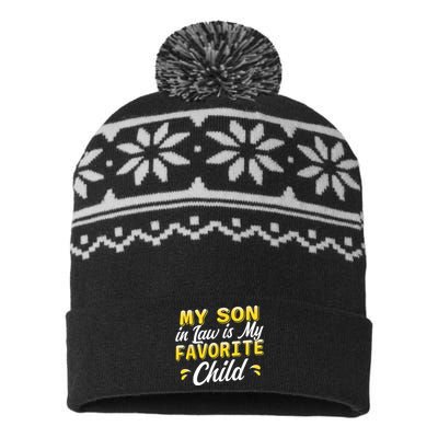 My Son In Law Is My Favorite Child, Humor Funny Family USA-Made Snowflake Beanie