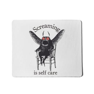 Mothman Screaming Is Self Care And Modern Minimalist Design Mousepad