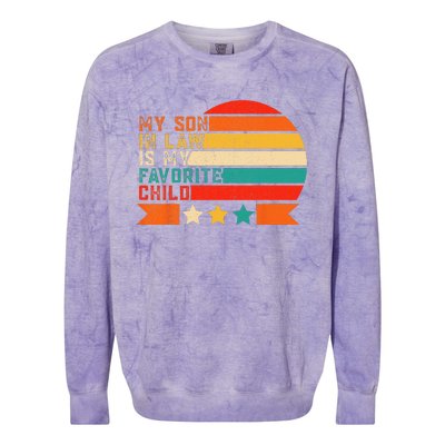 My Son In Law Is My Favorite Child Retro Color motherinlaw Colorblast Crewneck Sweatshirt