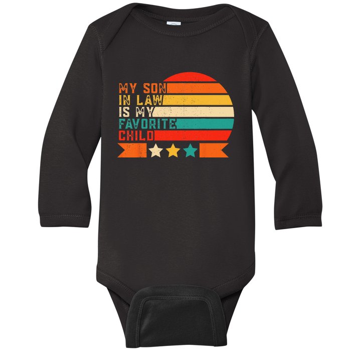 My Son In Law Is My Favorite Child Retro Color motherinlaw Baby Long Sleeve Bodysuit