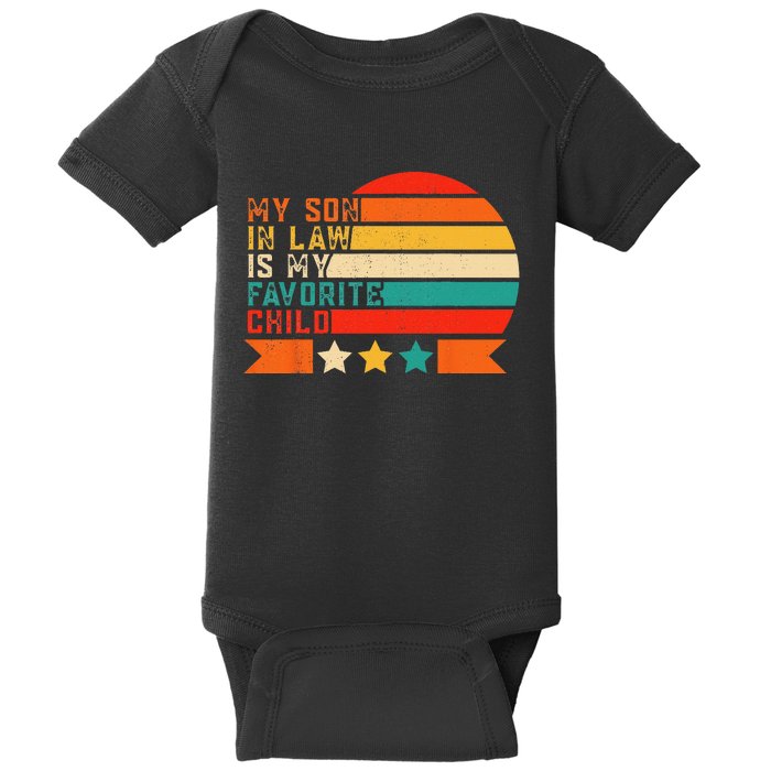 My Son In Law Is My Favorite Child Retro Color motherinlaw Baby Bodysuit