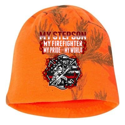 My Stepson Is A Firefighter Hero Proud Fire Stepparent Funny Gift Funny Gift Kati - Camo Knit Beanie