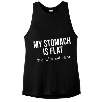 My Stomach Is Flat Ladies PosiCharge Tri-Blend Wicking Tank