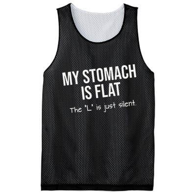My Stomach Is Flat Mesh Reversible Basketball Jersey Tank