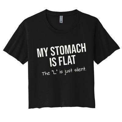 My Stomach Is Flat Women's Crop Top Tee
