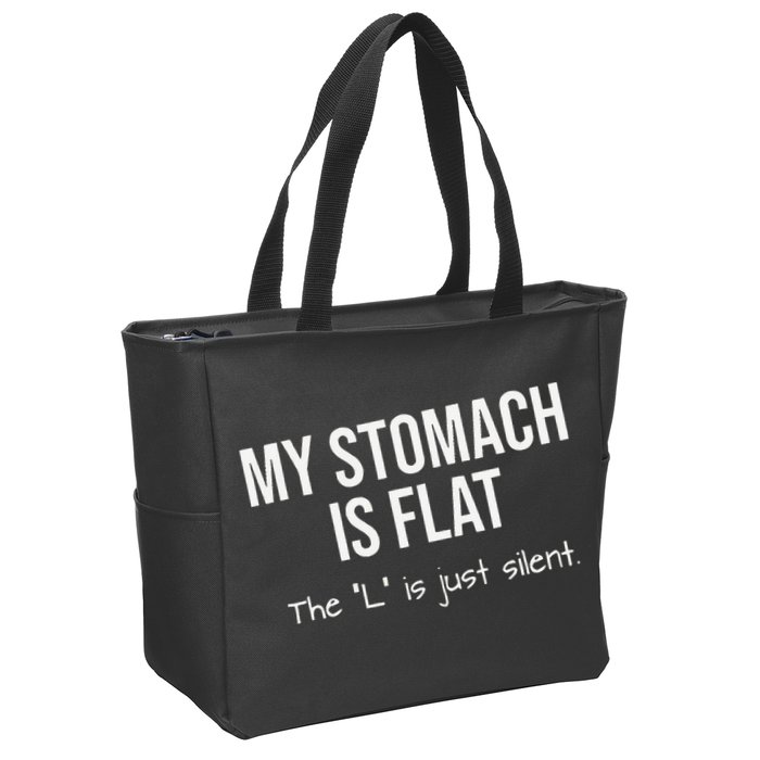 My Stomach Is Flat Zip Tote Bag