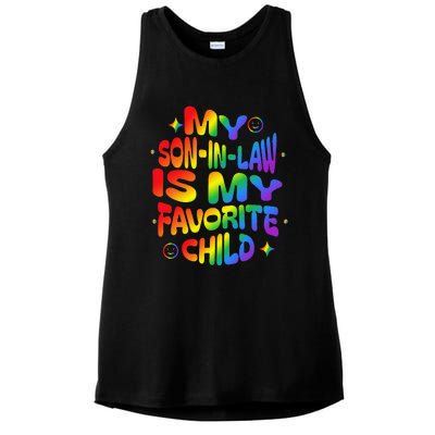 My Soninlaw Is My Favorite Child Family Humor Dad Mom Lgbt Ladies PosiCharge Tri-Blend Wicking Tank