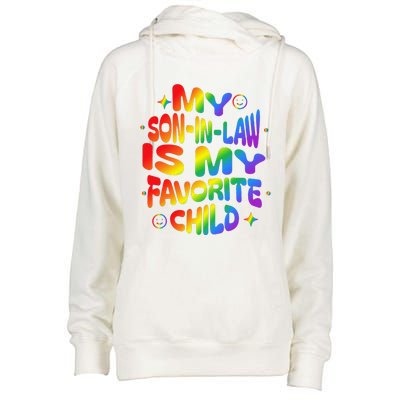 My Soninlaw Is My Favorite Child Family Humor Dad Mom Lgbt Womens Funnel Neck Pullover Hood