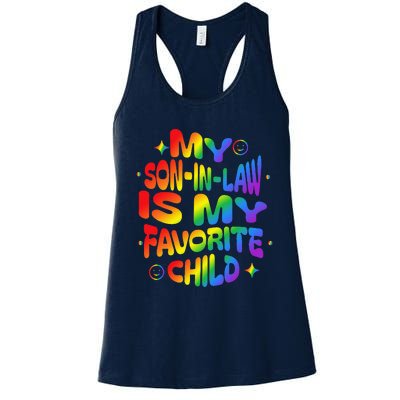 My Soninlaw Is My Favorite Child Family Humor Dad Mom Lgbt Women's Racerback Tank